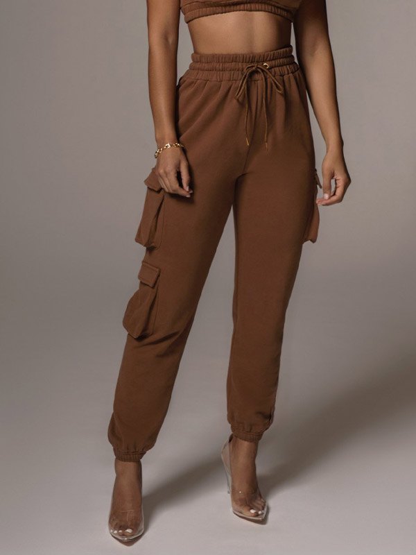 EMMIOL Pantalones jogger con bolsillos laterales