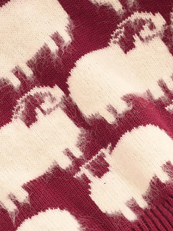 EMMIOL Sheep Jacquard Knit Sweater Vest
