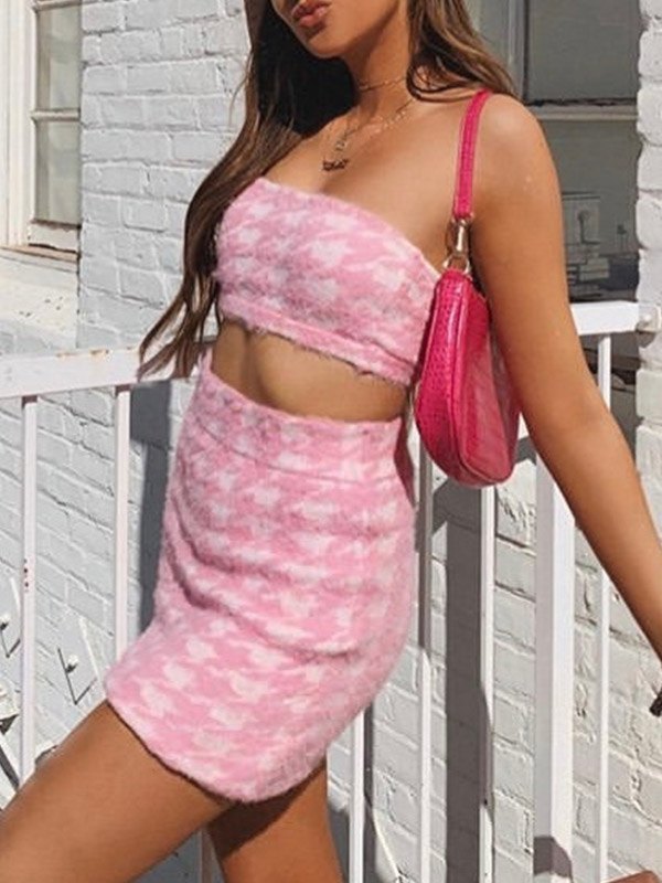 EMMIOL Top estilo camisola palabra de honor de pata de gallo