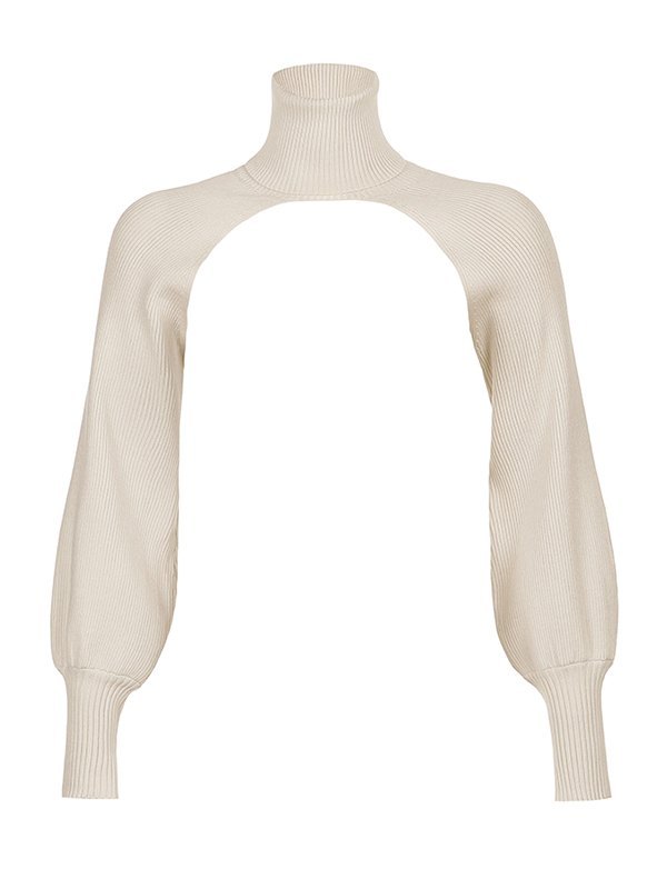 EMMIOL Turtleneck Arm Warmer Super Crop Sweater