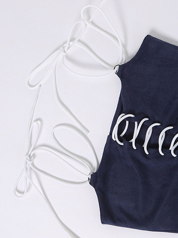EMMIOL Lace Up Cropped Bustier