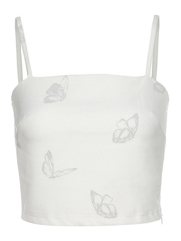 EMMIOL Reflective Butterfly Crop Cami Top
