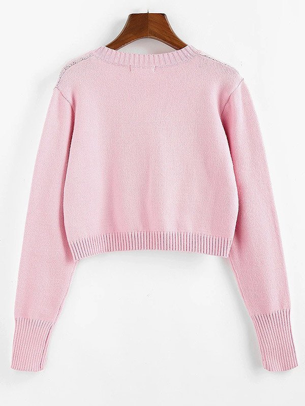 EMMIOL Suéter corto con estampado de fresa