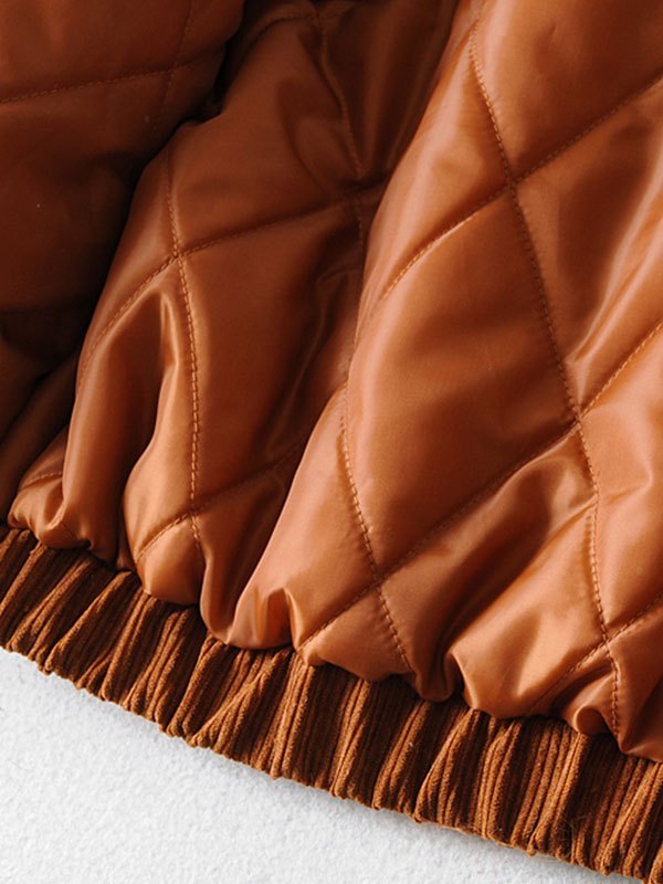 EMMIOL Chaqueta de pana con capucha y cremallera