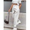 EMMIOL Ribbon Stitch High Waist Jogger Pants