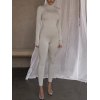 EMMIOL Solid Long Sleeve Bodycon Jumpsuit