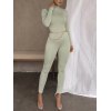 EMMIOL Solid Long Sleeve Bodycon Jumpsuit