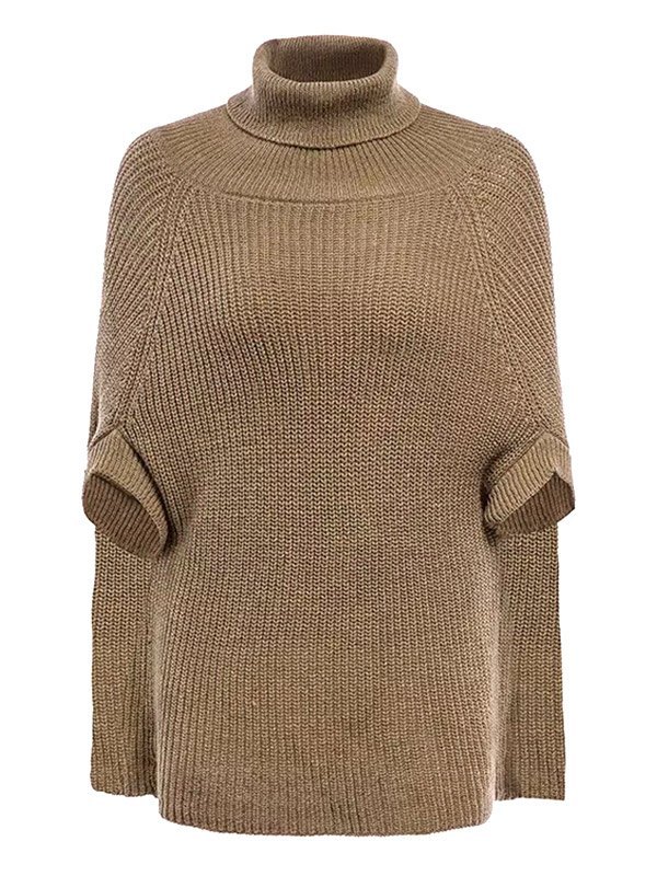 EMMIOL Vestido estilo suéter con cuello alto y chal