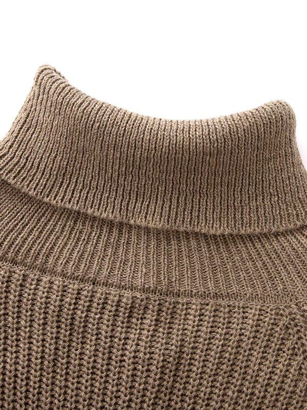 EMMIOL Vestido estilo suéter con cuello alto y chal