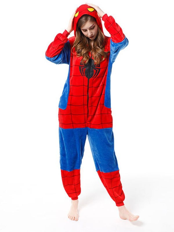 EMMIOL Mono de franela con capucha de hombre araña
