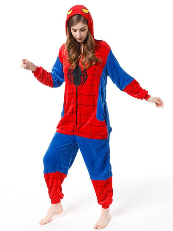 EMMIOL Mono de franela con capucha de hombre araña