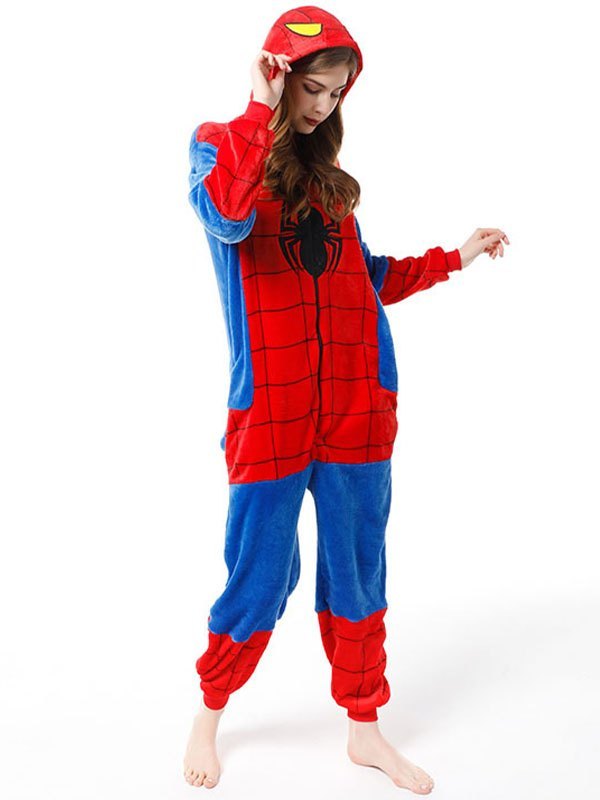 EMMIOL Mono de franela con capucha de hombre araña
