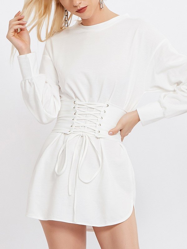 EMMIOL Korsett Langarm Kleid