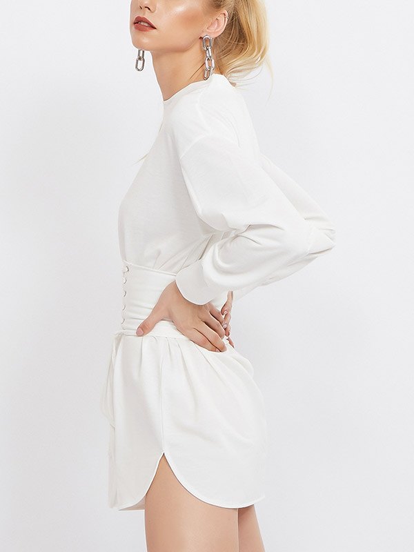 EMMIOL Korsett Langarm Kleid