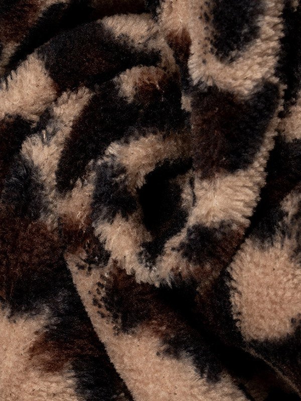EMMIOL Abrigo largo difuso con estampado de leopardo