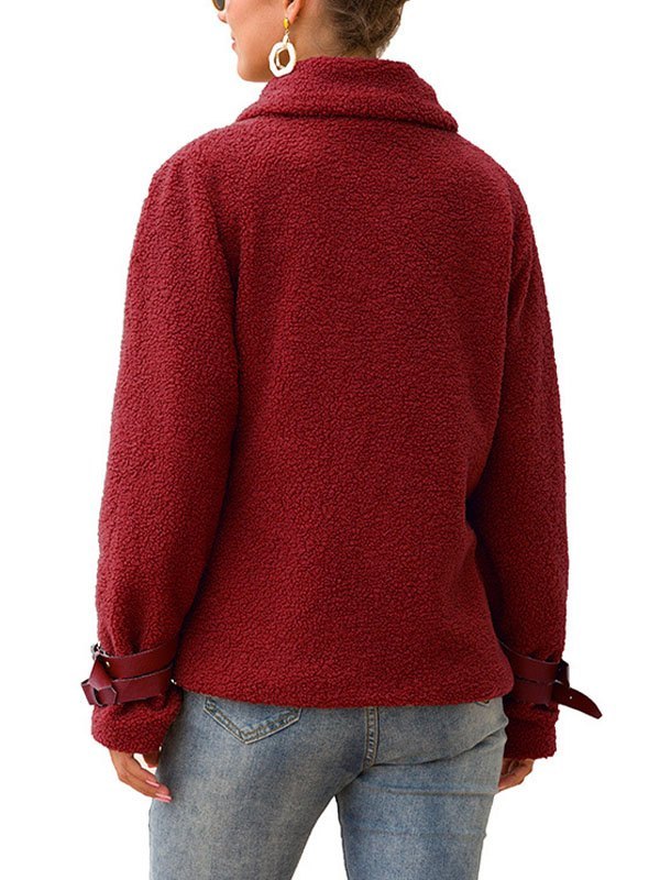 EMMIOL Chaqueta biker de felpa Teddy