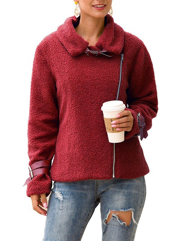 EMMIOL Chaqueta biker de felpa Teddy