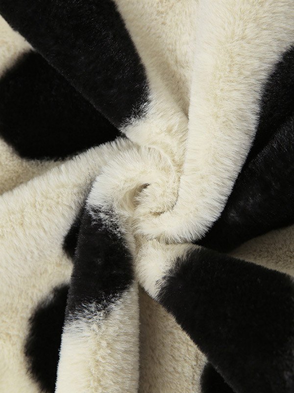 EMMIOL Heart Pattern Fuzzy Coat