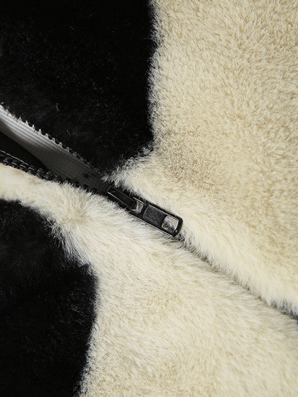 EMMIOL Heart Pattern Fuzzy Coat