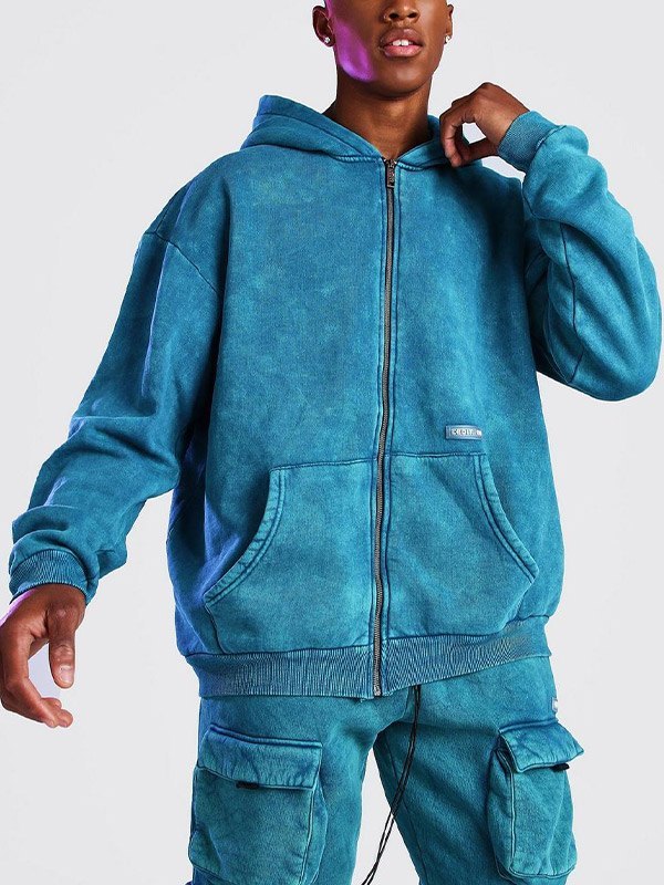 EMMIOL Men's Acid Wash Tracksuit Set