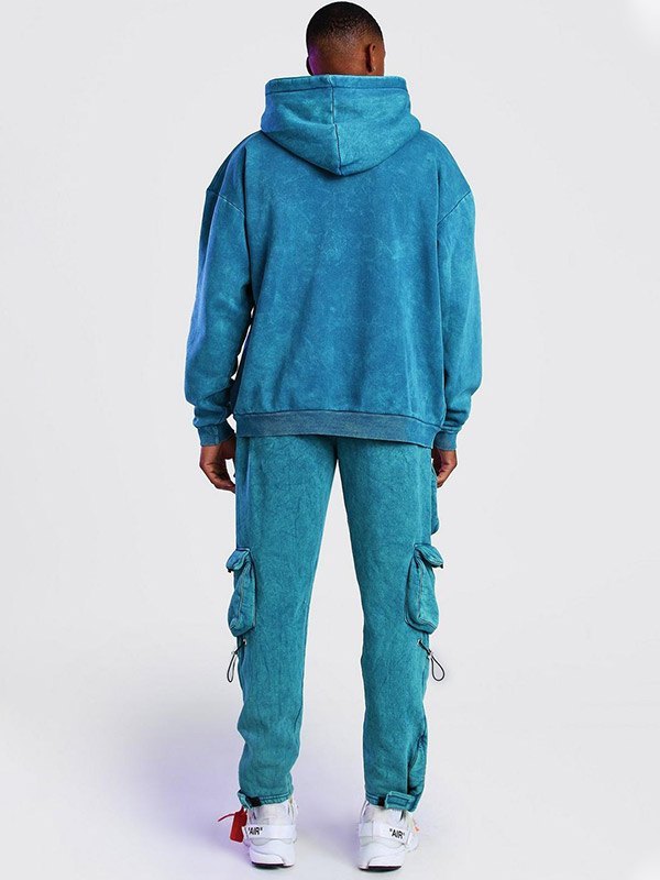 EMMIOL Men's Acid Wash Tracksuit Set