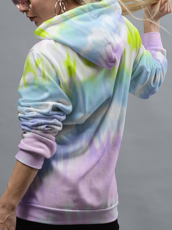 EMMIOL Sudadera con capucha tie dye color pastel para hombre
