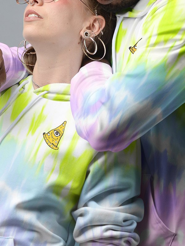 EMMIOL Sudadera con capucha tie dye color pastel para hombre