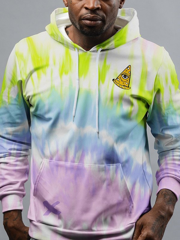 EMMIOL Sudadera con capucha tie dye color pastel para hombre