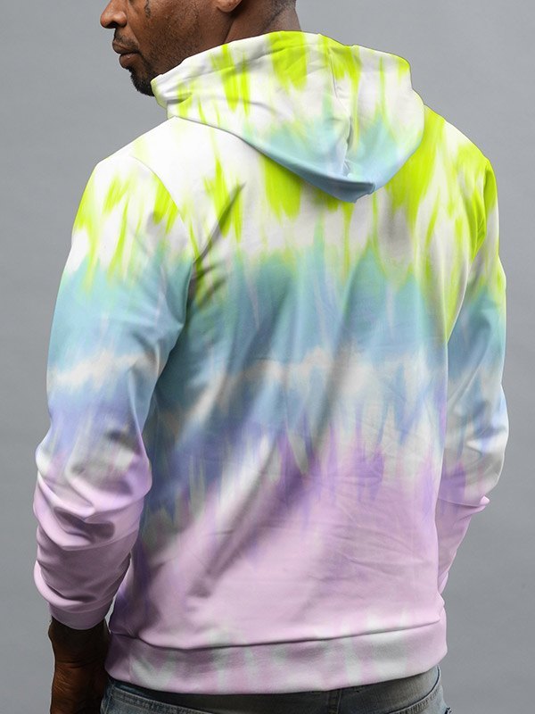 EMMIOL Sudadera con capucha tie dye color pastel para hombre