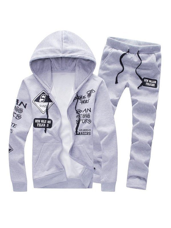 EMMIOL Conjunto de chándal con estampado de letras para hombre