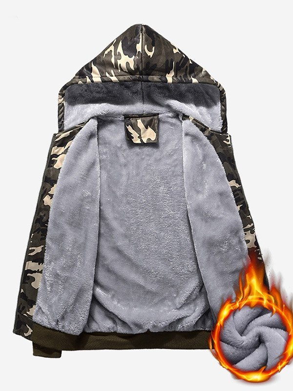 EMMIOL Men's Owl Print Camo Hoodie