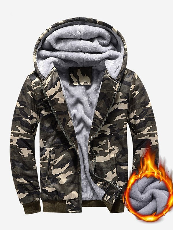EMMIOL Men's Owl Print Camo Hoodie