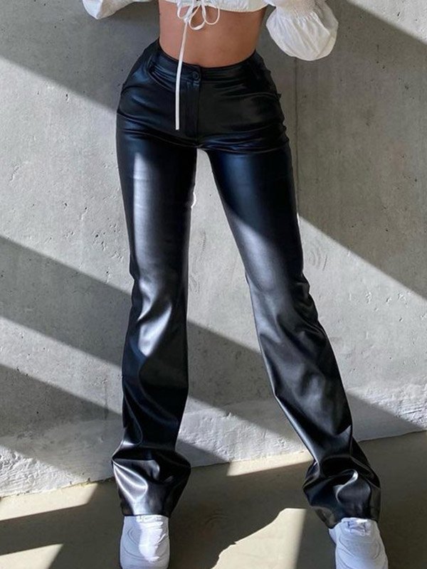 EMMIOL Pu Leather Slim Pants