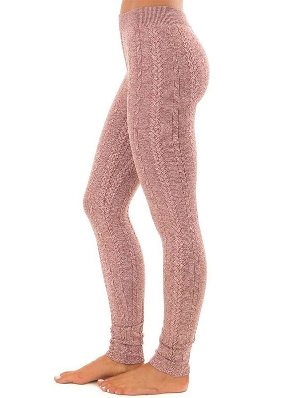 EMMIOL Leggings cómodos de punto trenzado