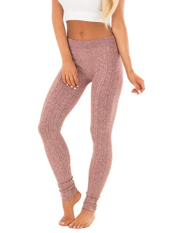 EMMIOL Leggings cómodos de punto trenzado
