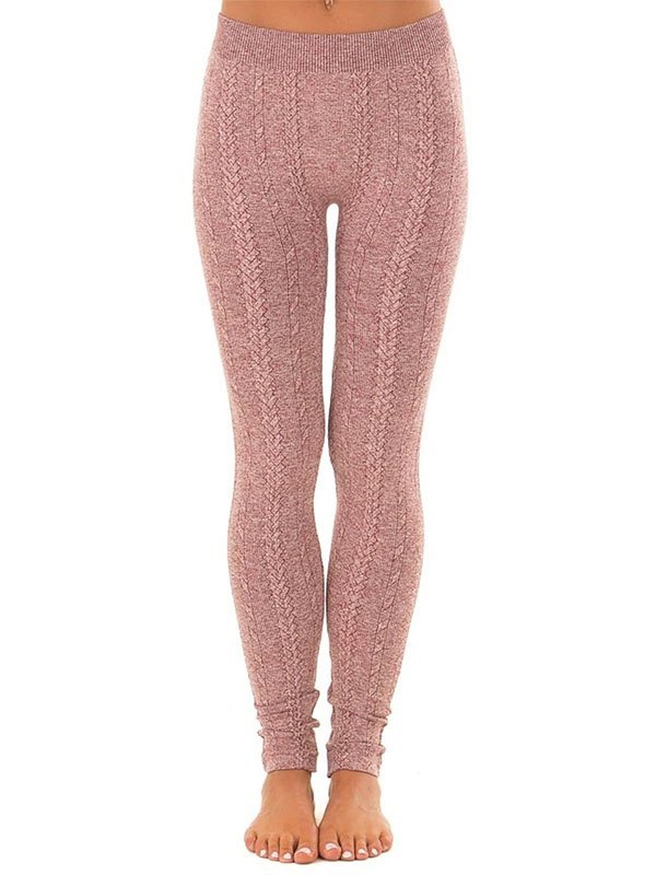 EMMIOL Leggings cómodos de punto trenzado