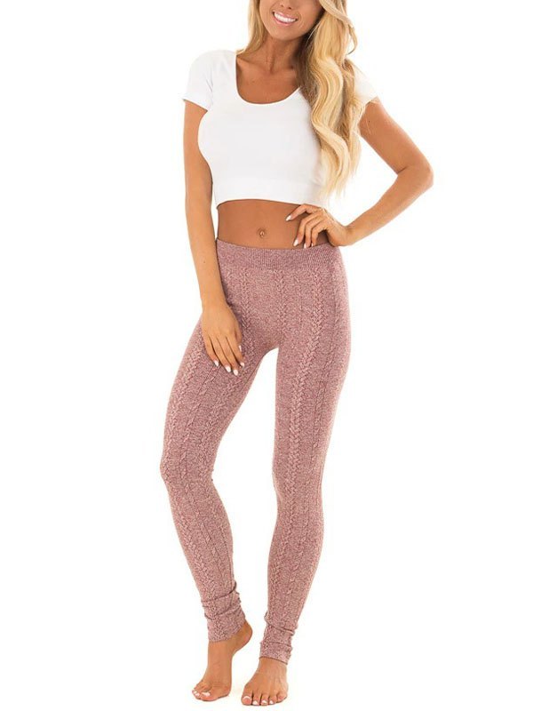 EMMIOL Leggings cómodos de punto trenzado