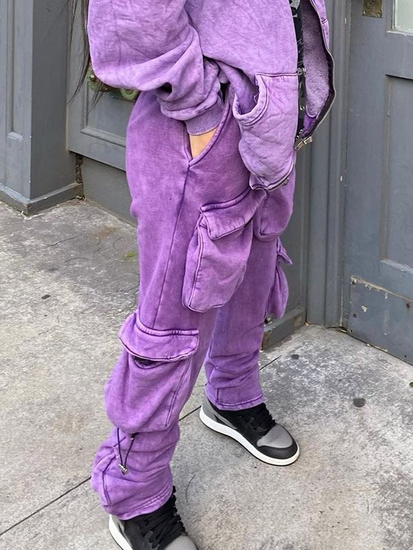 EMMIOL Pantalones cargo con parche de bolsillo