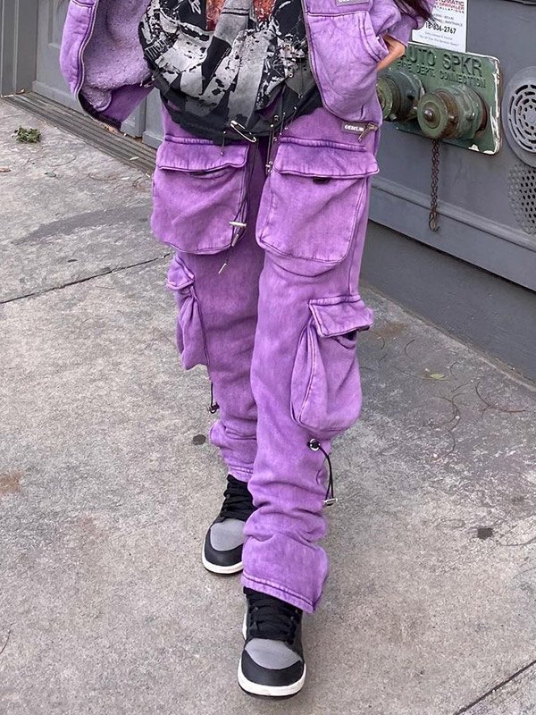 EMMIOL Pantalones cargo con parche de bolsillo