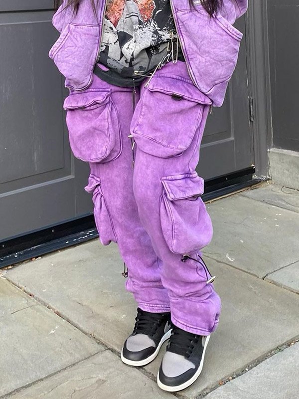 EMMIOL Pantalones cargo con parche de bolsillo