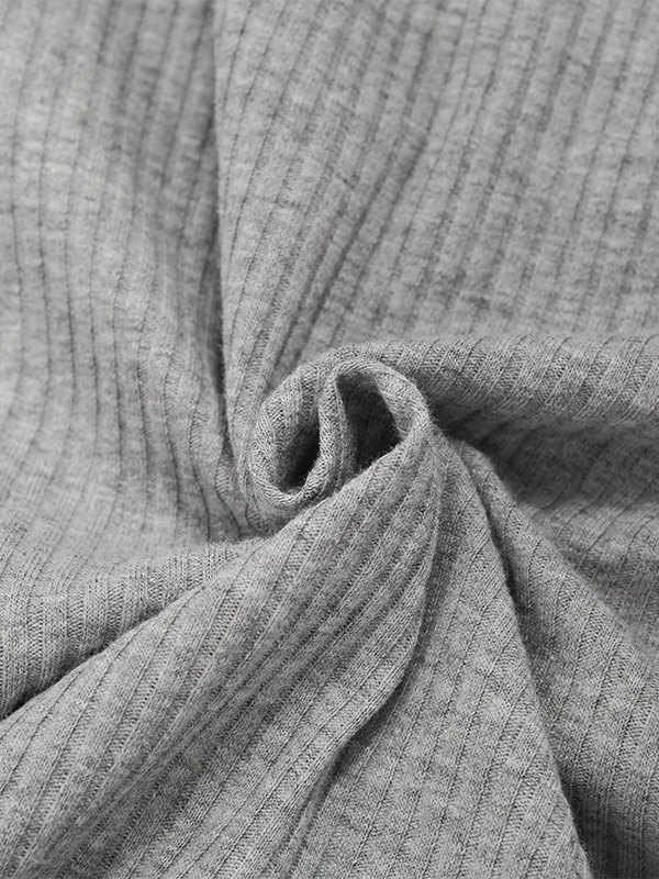 EMMIOL Mono ajustado de manga larga acanalado