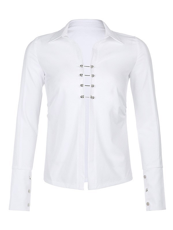EMMIOL Blusa decorativa con imperdibles
