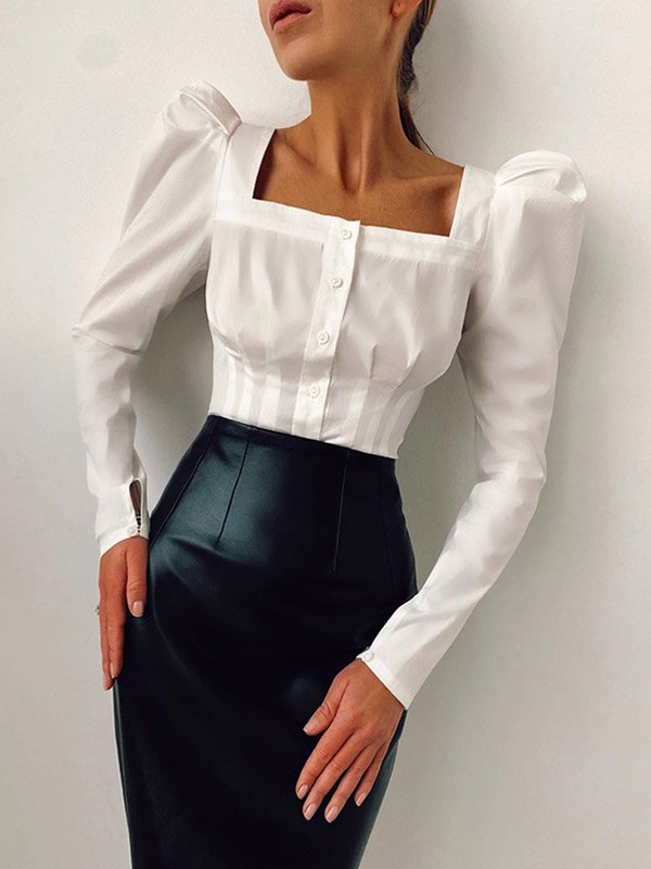 EMMIOL Bluse mit Puffärmeln