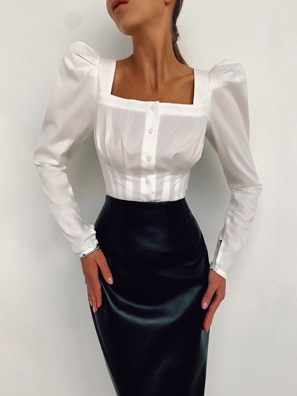 EMMIOL Bluse mit Puffärmeln