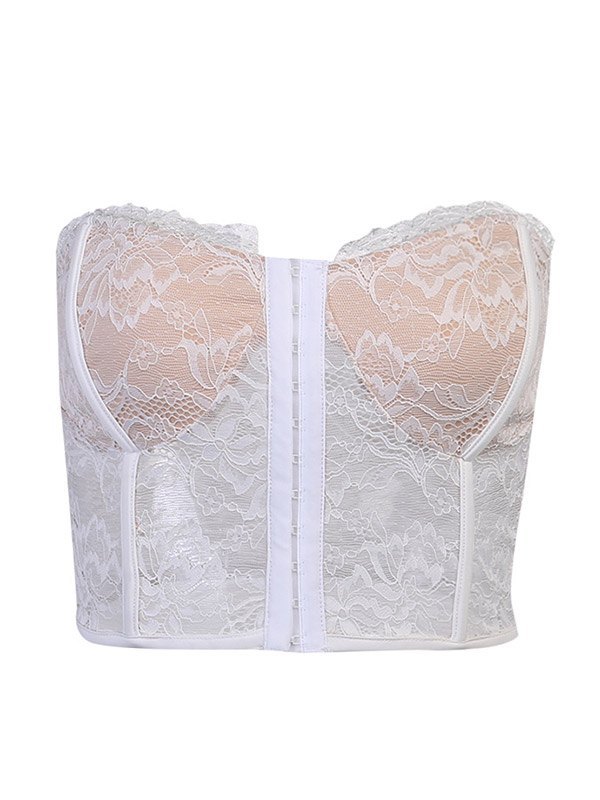 EMMIOL Bustier palabra de honor con corsé de encaje