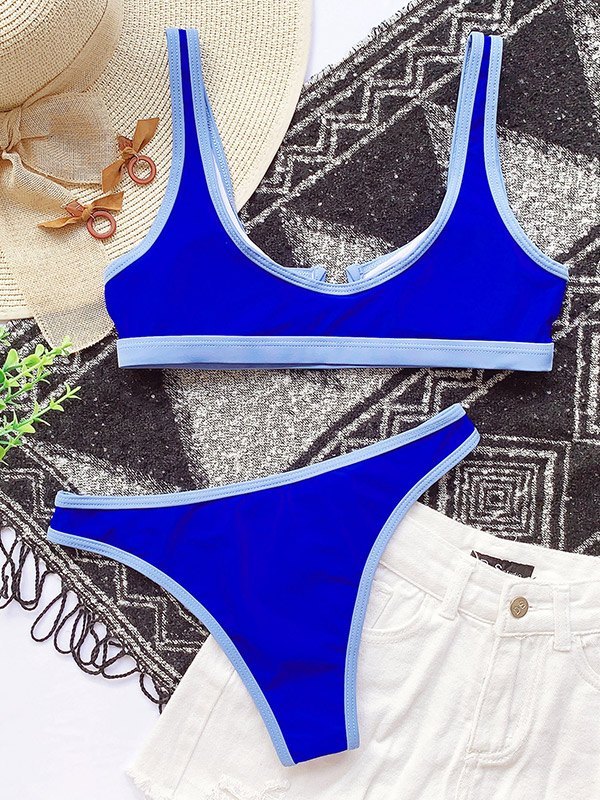 EMMIOL Contrast Trim Strap Bikini