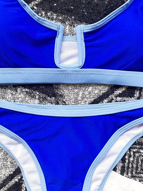 EMMIOL Contrast Trim Strap Bikini