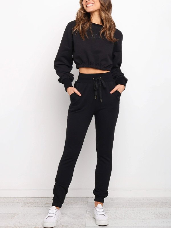 EMMIOL Conjunto jogger con top corto