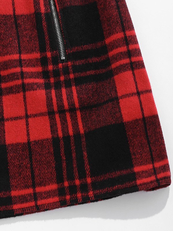 EMMIOL Minigonna scozzese con design a doppia zip