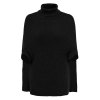 EMMIOL Vestido estilo suéter con cuello alto y chal